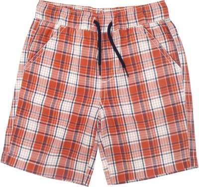 Cub Short For Boys Casual Checkered Pure Cotton(Red, Pack of 1)