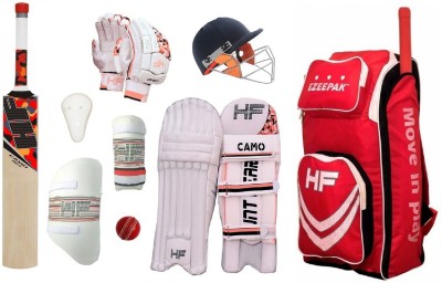 HF REDMAXX ENGLISH WILLOW Camo Full Size ( Ideal for 15-21 years ) Complete Cricket Kit