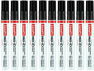 LUXOR 1885 Pro-E Refillable White Board Marker- Box(Set of 10, Black)