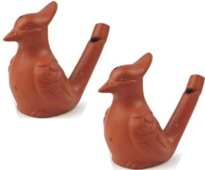DEE Sons Clay Bird Water Whistle - Set of 2(Brown)