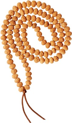 Takshila Gems Natural 8 Face Rudraksha Mala 108+1 Beads (12-13 mm Beads) Lab Certified Wood Necklace