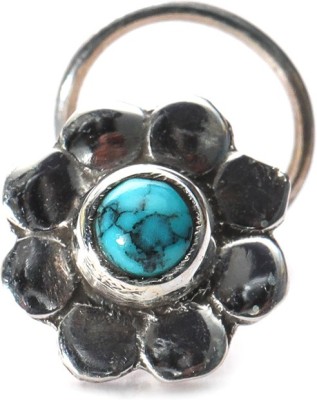 jsaj Turquoise Sterling Silver Plated Sterling Silver Nose Ring