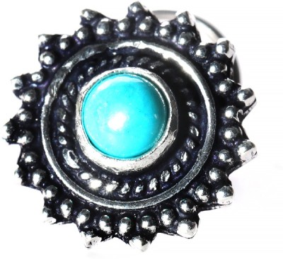jsaj Turquoise Sterling Silver Plated Sterling Silver Nose Ring