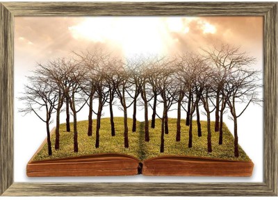 Artzfolio ArtzFolio Concept Image of Global Warming Canvas Painting Antique Gold Wooden Frame 23.5inch x 16inch (59.7cms x 40.6cms) Digital Reprint 16.5 inch x 24 inch Painting(With Frame)