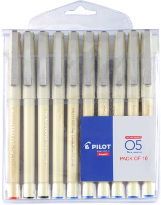 PILOT O5 (Blue- 7, Black-2, Red-1) Roller Ball Pen(Pack of 10)