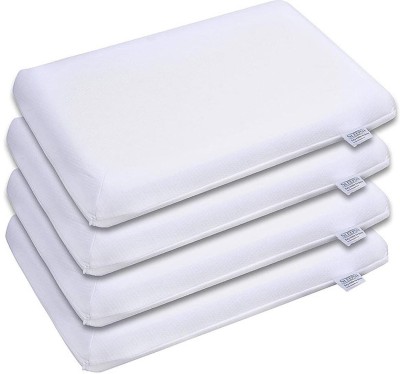 Sleepsia Memory Foam Solid Orthopaedic Pillow Pack of 4(White)