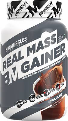 BIGMUSCLES NUTRITION Real Mass Gainer Weight Gainers/Mass Gainers  (1.5 kg, Chocolate)