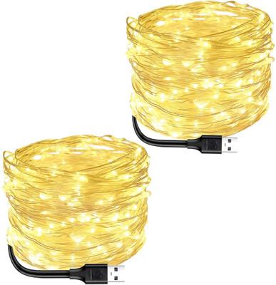MIRADH 30 LEDs 3 m Yellow Steady String Rice Lights(Pack of 2)