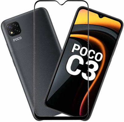 XRENGTH Edge To Edge Tempered Glass for Poco C3(Pack of 1)