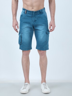 FEVER Dyed/Washed Men Denim Blue Denim Shorts