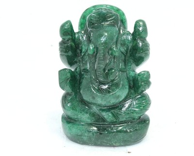 RAM RATAN KENDRA Ram Ratan Kendra Green Jade Ganesh Ji Idol (95 Gram) Decorative Showpiece  -  6 cm(Stone, Green)