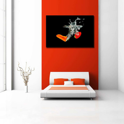 Artzfolio 91.44 cm Image of a Splashing Paprika D3 Peel & Stick Vinyl Wall Sticker 36inch x 24inch (91.4cms x 61cms) Self Adhesive Sticker(Pack of 1)