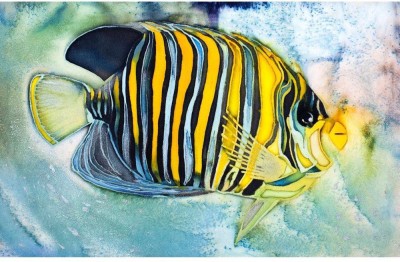 Artzfolio 95.25 cm The Underwater World Fish, Batik Peel & Stick Vinyl Wall Sticker 37.5inch x 24inch (95.2cms x 61cms) Self Adhesive Sticker(Pack of 1)