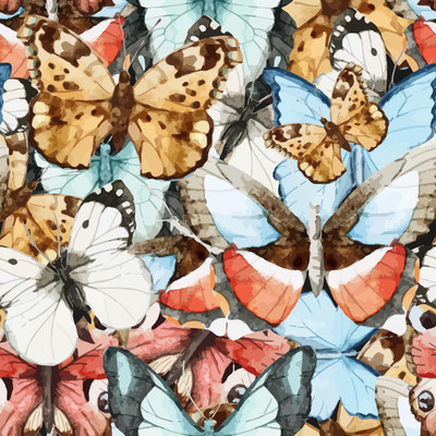 Artzfolio 106.68 cm Beautiful Watercolor Butterfly Pattern Peel & Stick Vinyl Wall Sticker 42inch x 42inch (106.7cms x 106.7cms) Self Adhesive Sticker(Pack of 1)