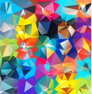 Artzfolio 121.92 cm Abstract Geometric Multicolored Triangles D1 Peel & Stick Vinyl Wall Sticker 48inch x 49.5inch (121.9cms x 125.8cms) Self Adhesive Sticker(Pack of 1)