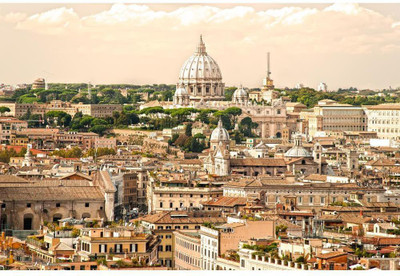 Artzfolio View Of San Peter Basilica, Rome, Italy Unframed Premium Canvas Painting 30inch x 20inch (76.2cms x 50.8cms) Digital Reprint 20.5 inch x 30.5 inch Painting(With Frame)