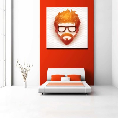 Artzfolio 81.28 cm Hipster Man Peel & Stick Vinyl Wall Sticker 32inch x 32inch (81.3cms x 81.3cms) Self Adhesive Sticker(Pack of 1)