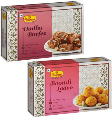 Haldiram's Dodha Burfee and Boondi Ladoo Box(2 x 0.5 kg)