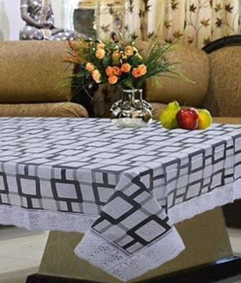 RMDecor Self Design, Checkered 4 Seater Table Cover(Multicolor, Polyester)