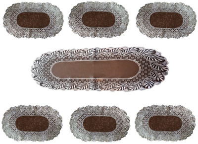 SHRI MAHAVIR IMPEX Brown 80 cm Table Runner(Vinyl)