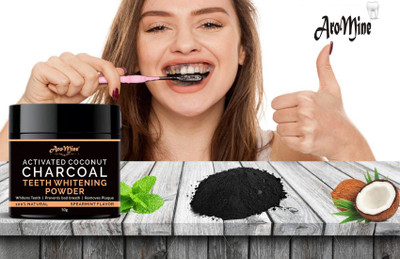 AroMine Natural & Organic Activated Charcoal Teeth Cleansing Powder(50 g)