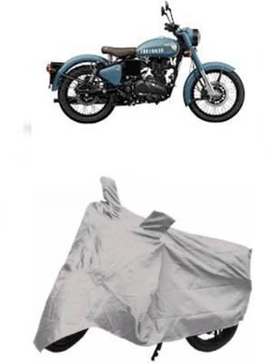 RPSENTTERPR Waterproof Two Wheeler Cover for Royal Enfield(Classic 500, Silver)