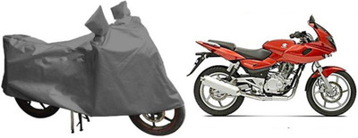 MOTOWORLD Waterproof Two Wheeler Cover for Bajaj(Pulsar 220 DTS-i, Grey)