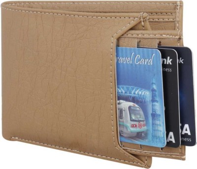 Dacto2pick Men Beige Artificial Leather Wallet(8 Card Slots)