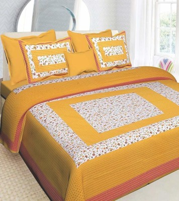 Aiden Kart 295 TC Cotton Queen Jaipuri Prints Flat Bedsheet(Pack of 1, Multicolor)