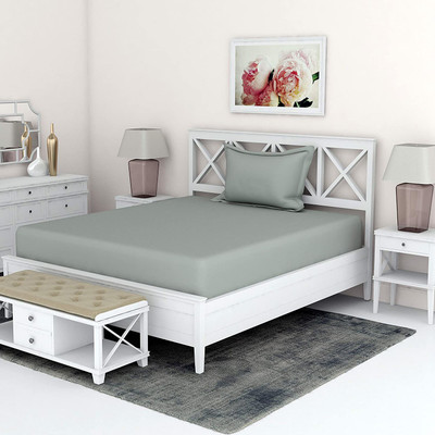 Divine Homes Microfiber Single Flat 170 TC Solid Bedsheet(Pack of 1, Grey)