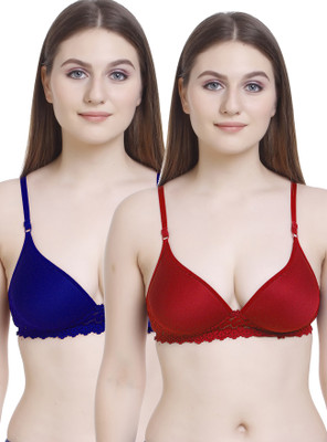 StyFun Women Push-up Lightly Padded Bra(Red, Blue)