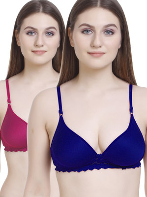 StyFun Women Push-up Lightly Padded Bra(Blue, Pink)