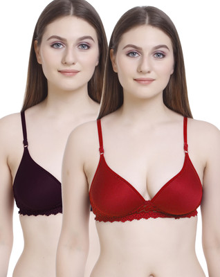 StyFun Women Push-up Lightly Padded Bra(Purple, Red)