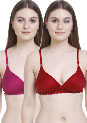 StyFun Women Push-up Lightly Padded Bra(Red, Pink)
