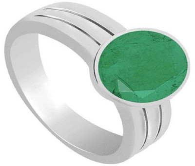 KUNDLI GEMS Emerald Ring Natural unheated & untreated Panna 4.75 carat stone Astrological Purpose Stone Emerald Silver Plated Ring