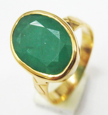 RATAN BAZAAR Emetald Ring Stone 5.75 carat Panna Precious Stone Unheated & Untreated Astrological Purpose Stone Emerald Ring