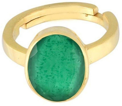 KUNDLI GEMS Emerald Ring Natural 6.5 ratti stone Panna Lab Certified & Astroogical Purpose for men & women Stone Emerald Gold Plated Ring