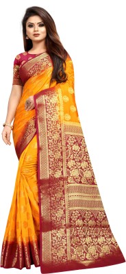 Perfect Wear Self Design Banarasi Cotton Silk Saree(Multicolor)