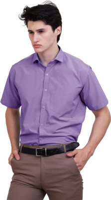 Appel Touch Men Solid Formal Purple Shirt