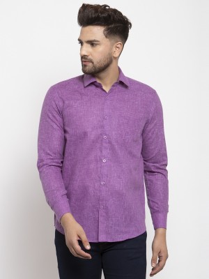 JAINISH Men Solid Casual Purple Shirt