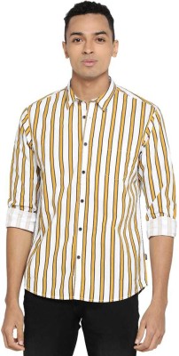 Pepe Jeans Men Striped Casual White, Yellow Shirt