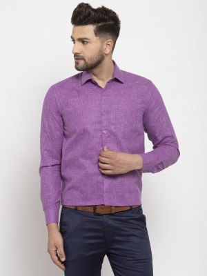 JAINISH Men Solid Formal Purple Shirt