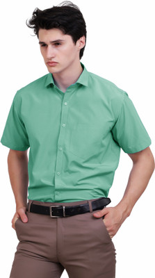Appel Touch Men Solid Formal Green Shirt