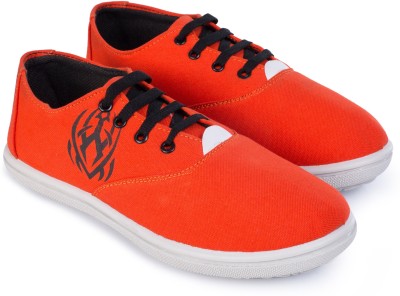 KRAVEN Canvas Shoes For Men(Orange , 6)