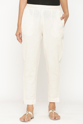 Maiyee Regular Fit Women White Trousers