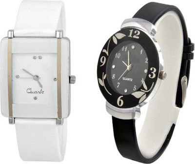 NEWMODIFIED WHITE AND BLACK IN WOMEN WATCH TWO SET Analog Watch  - For Women