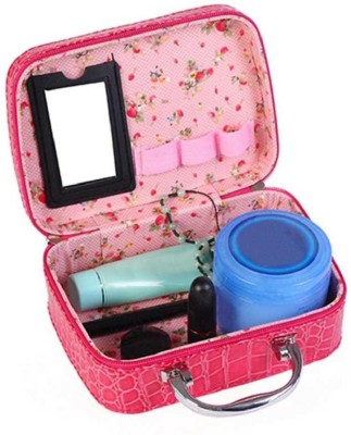 TATHASTU ENTERPRISE Latest Stylish Makeup Bag for Women | Jewellery Organizer & Cosmetic Storage Box | Toiletry Bags with Compact Magnifying Mirror for Travel Cosmetic Bag