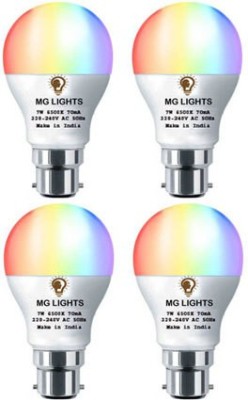 mg lights 7 W Arbitrary B22 LED Bulb(Multicolor, Red, Yellow, White, Blue, Pink, Green, Pack of 4)