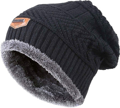 FRANKLY YOURS Solid, Self Design Beanie Cap