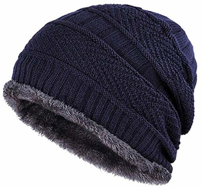 FRANKLY YOURS Solid, Self Design Beanie Cap
